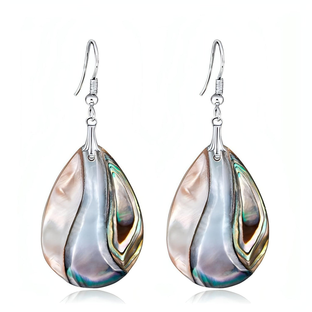 Genuine Abalone Shell Teardrop Dangle Earrings - Shop The Docks