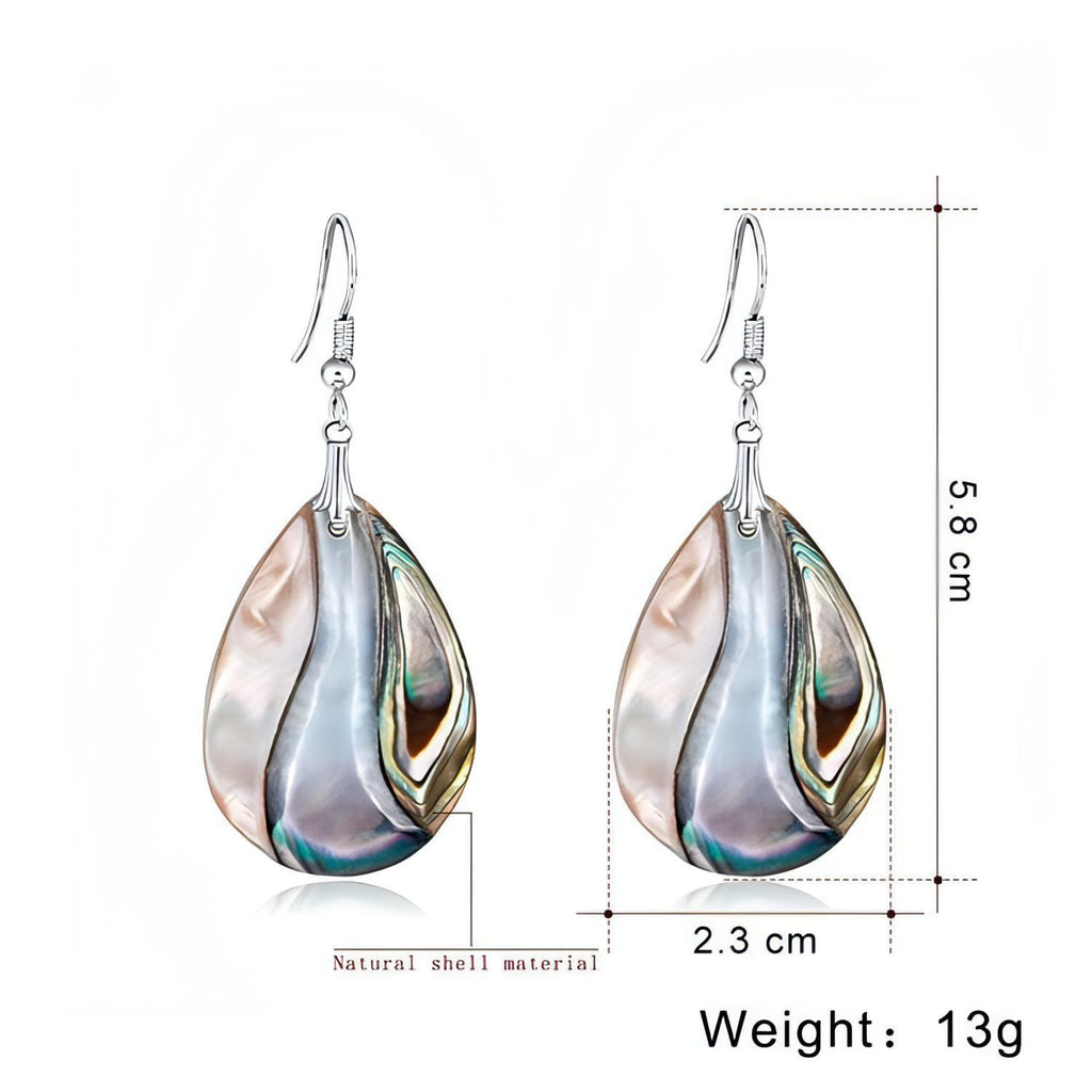 Genuine Abalone Shell Teardrop Dangle Earrings - Shop The Docks